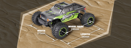 BlackZon Smyter MT Monster Truck 1/12 4WD Żółty Samochód Zdalnie Sterowany Model RC | 540225