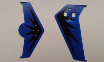 TopHeli TH6400-33B - stateczniki komplet niebieskie