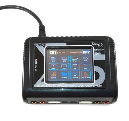 Ładowarka Dwuportowa Redox SIGMA DUO 2x150W z wbudowanym zasilaczem - dotykowy wyświetlacz