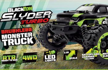 BlackZon Slyder MT Turbo 1/16 4WD 2S Brushless Monster Truck Zielony | 540208 HPI