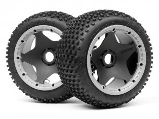 DIRT BUSTER BLOCK TIRE HD COMPOUND ON BLACK WHEEL-HPI 4789