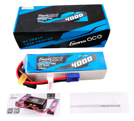 Akumulator LiPo 4000mAh 22,2V 45C 6S1P EC5 G-Tech | GEA406S45E5GT GENS ACE