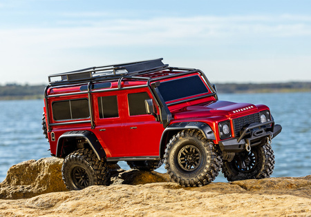 NOWY! TRX-4 Land Rover Defender Bezspinkowy Clipless Body 1/10 (czerwony) | 82256-4 TRAXXAS