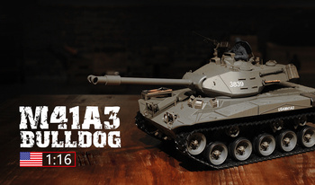 Czołg Zdalnie Sterowany U.S. M41A3 Walker Bulldog Light Tank 1:16 RTR 2,4Ghz Model RC | 3839-1B HENG LONG