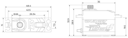 Serwo Mini Savox B-05KG 25g 4,8-6,0V 0,19-0,16s/60° 4,0-5,0kg-cm Analogowe | SAVOX-B05MG