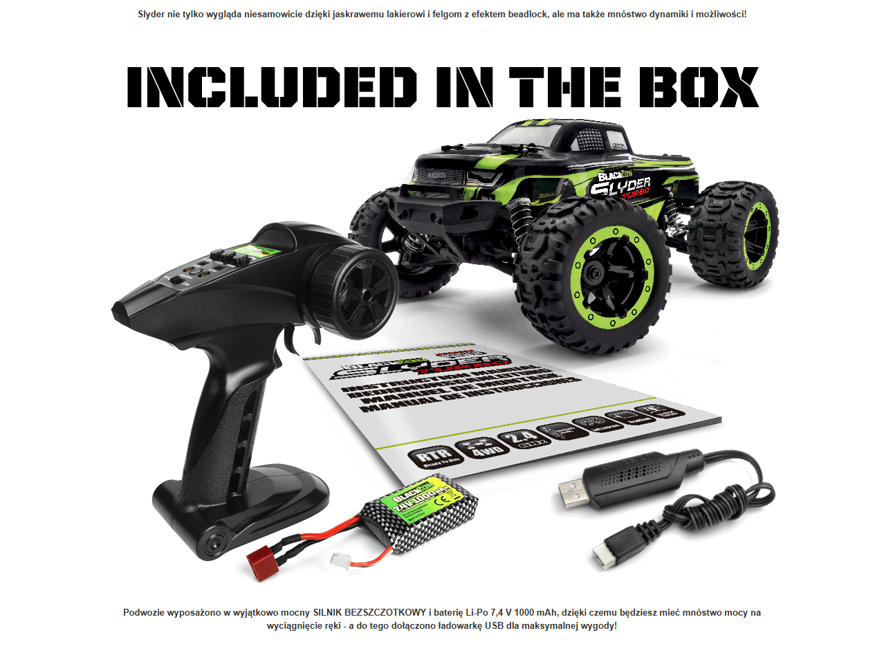 BlackZon Slyder MT Turbo 1/16 4WD 2S Brushless Monster Truck Zielony | 540208 HPI pol_pl_BlackZon-Slyder-MT-Turbo-1-16-4WD-2S-Brushless-Monster-Truck-Zielony-540208-HPI-1016322_12