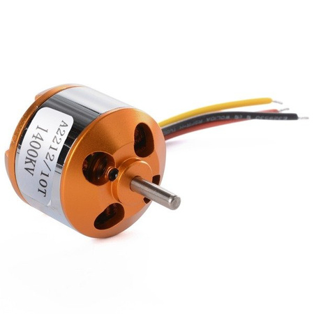 Silnik Bezszczotkowy A2212 10T 1400KV 2-3S 180W 16A Wał 3,17mm Ciąg 940g