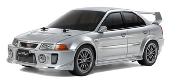 Tamiya TT-02 Mitsubishi Lancer Evolution V KIT 1/10 Samochód Do Składania z Silnikiem i ESC | 58713 TAMIYA