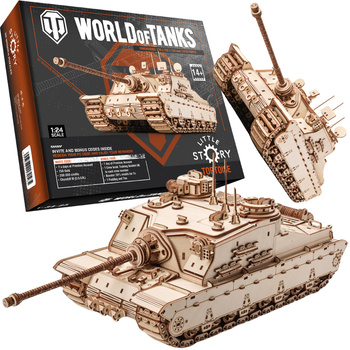 Little Story Drewniane Puzzle Model 3D Czołg Tortoise World of Tanks 37x15x15cm | WOT08