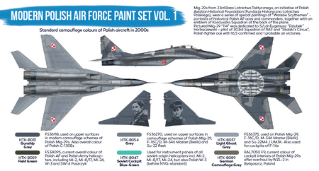Zestaw farb akrylowych (Modern Polish Air Force paint set vol. 1) | HTK-BS17 HATAKA
