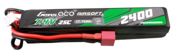 Akumulator LiPo 2400mAh 7,4V 25C 2S2P Saddle Airsoft Gun Dean-T | GEA24002S25D2 GENS ACE
