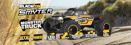 BlackZon Smyter MT Monster Truck 1/12 4WD Żółty Samochód Zdalnie Sterowany Model RC | 540225