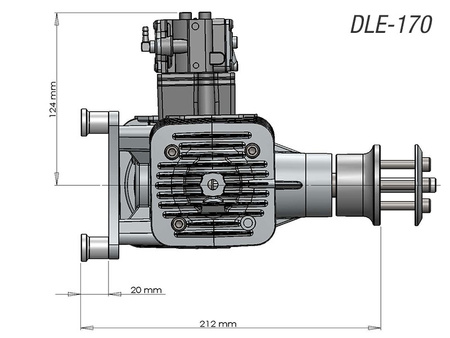 Silnik Spalinowy Benzynowy Dwucylindrowy DLE170 170ccm | SP0341 DLE