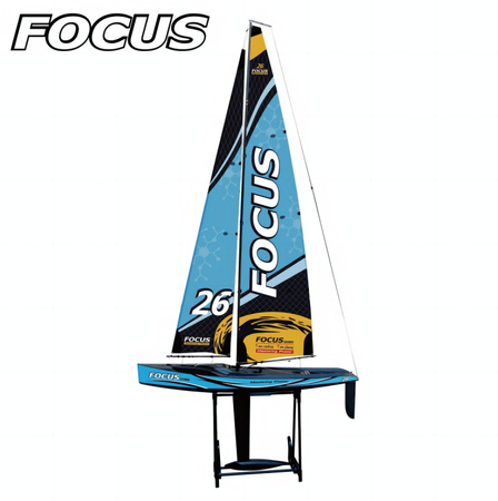 Focus V3 RTR Żaglówka Zdalnie Sterowana Model RC Niebieska Wysokość 2046mm Długość 995mm | 4ST308812V3B JOYSWAY