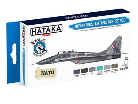 Zestaw farb akrylowych (Modern Polish Air Force paint set vol. 1) | HTK-BS17 HATAKA