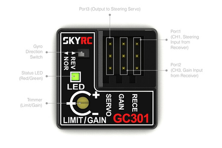 Żyroskop do modeli samochodów RC (GYRO) | GC301 SKYRC