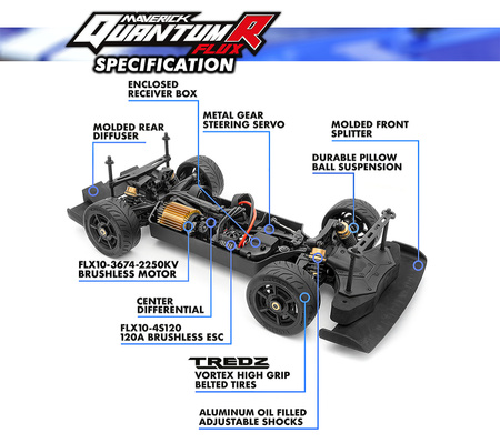 Maverick QuantumR Flux Muscle Truck 4WD 4S 1/8 Brushless (niebieski) | 150310 HPI