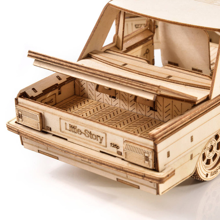 Little Story Drewniane Puzzle Model 3D Samochód FSO Fiat 125p 1/16 26,2x11,7x8,5cm | E002