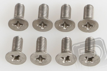 Tytanowe śruby M4x10 mm (gwiazdka, stożkowa główka) 8szt. - HoBao 87415