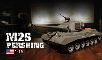 Czołg Zdalnie Sterowany U.S. Medium Tank M26 Pershing 1:16 RTR 2,4Ghz Model RC | 3838-1U HENG LONG