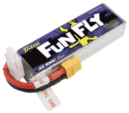 Akumulator LiPo 1800mAh 11,1V 100C 3S1P XT60 FunFly | TAA18003S10X6 TATTU