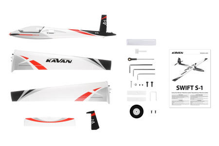 Motoszybowiec Kavan Swift S-1 2400mm ARF Czerwony Samolot Zdalnie Sterowany Model RC | KAV02.8083