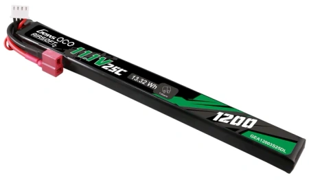 Akumulator LiPo 1200mAh 11,1V 25C 3S1P Dean-T Airsoft Gun Long Size | GEA12003S25DL GENS ACE