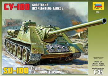 SU-100 Soviet self-propelled gun 1:35 | Zvezda 3531
