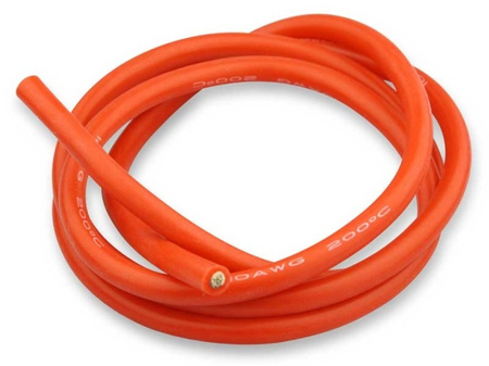 Przewód / kabel silikonowy 6,0 mm2 - czerwony - 1mb.