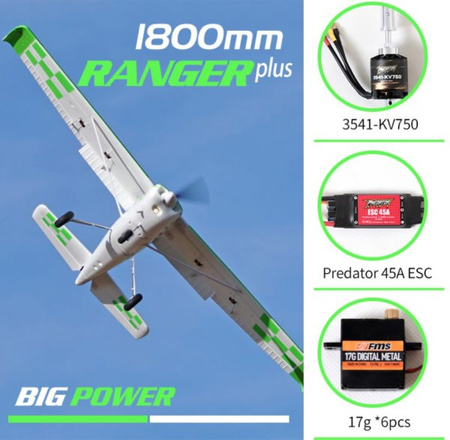 Samolot Zdalnie Sterowany Ranger 1800mm ARF + Żyroskop Reflex V2 | 4ST18104-A FMS