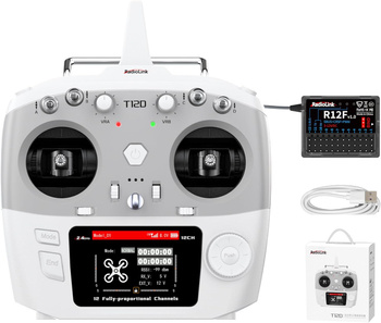 Aparatura Drążkowa RadioLink T12D 12CH 2,4GHz Mode 2 + Odbiornik R12F | T12D+R12F