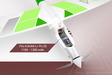 Motoszybowiec Kavan Alpha 1500 V2 RTF 1492mm Zielony Samolot Zdalnie Sterowany Model RC | KAV02.8075V2RTF