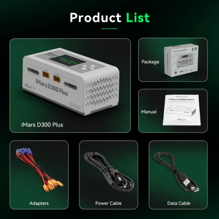 Ładowarka Procesorowa Gens Ace iMars D300 Plus Smart Charger Dual-Channel G-Tech AC/DC 300W/700W Dwukanałowa Czarna | GEA300WPLUS-EB