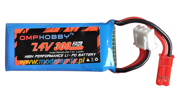 Akumulator LiPo 300mAh 7,4V 25C 2S1P JST BEC | OSHT0005 OMP HOBBY