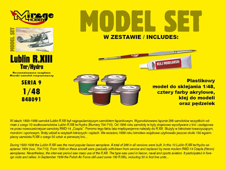 Lublin R.XIII Ter/Hydro Morski Samolot Rozpoznawczy (Model Set) 1:48 | 848091 MIRAGE