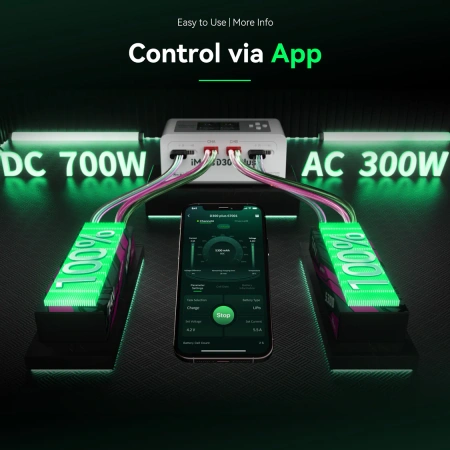Ładowarka Procesorowa Gens Ace iMars D300 Plus Smart Charger Dual-Channel G-Tech AC/DC 300W/700W Dwukanałowa Czarna | GEA300WPLUS-EB