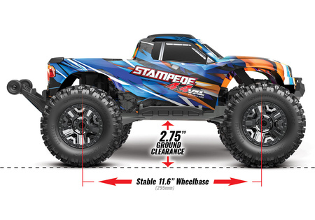 STAMPEDE VXL 4X4 TSM 1/10 (niebieski) | 90376-4-BLUE TRAXXAS