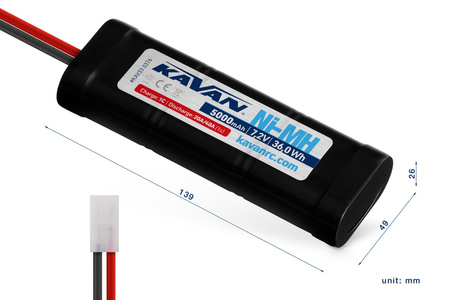 Pakiet NiMH 5000mAh 7,2V (Tamiya) | KAV33.0376 KAVAN
