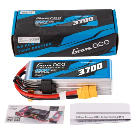 Akumulator LiPo 3700mAh 22,2V 60C 6S1P XT90 G-Tech | GEA376S60X9GT GENS ACE