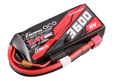 Akumulator LiPo HV 3600mAh 11,4V 60C 3S1P High Voltage Dean-T G-Tech | GEA363S60DGT GENS ACE