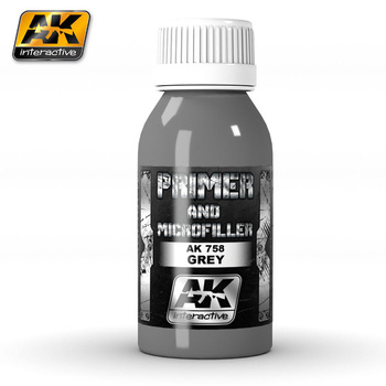 Podkład Wypełniający Szary Primer and Microfiller Szpachlówka 100ml | AK758 AK INTERACTIVE