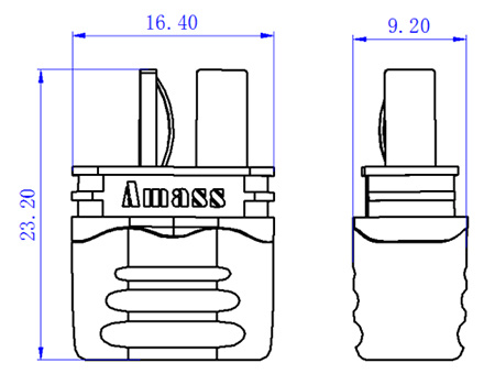 Złącze DEAN-T - 1 komplet z osłoną - Amass