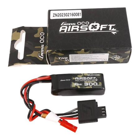 Akumulator LiPo 300mAh 7,4V 35C 2S1P Airsoft Gun JST-SYP | GEA3002S35JGT GENS ACE