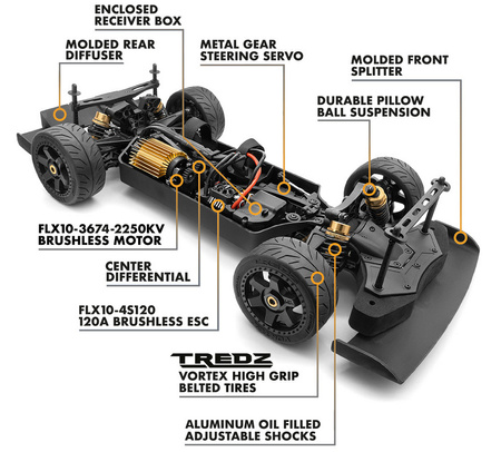 Maverick QuantumR Flux Race Truck 4WD 4S 1/8 Szary Samochód Zdalnie Sterowany Model RC | 150351