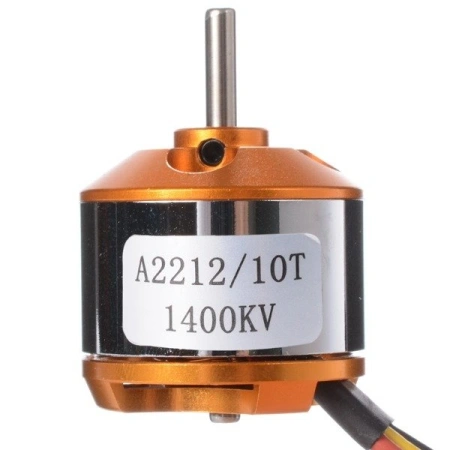 Silnik Bezszczotkowy A2212 10T 1400KV 2-3S 180W 16A Wał 3,17mm Ciąg 940g