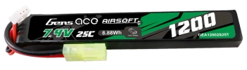 Akumulator LiPo 1200mAh 7,4V 25C 2S1P Mini Tamiya Airsoft Gun | GEA12002S25T GENS ACE