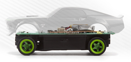 1969 Ford Mustang RTR-X Nano TTR Table Top Racer 1/64 Samochód Zdalnie Sterowany Model RC | 160980 HPI RACING