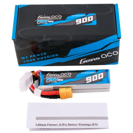 Akumulator LiPo 900mAh 14,8V 80C 4S1P XT60 | GEA9004S80X6 GENS ACE