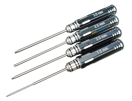 Zestaw 4 śrubokrętów imbusowych (1.5mm, 2.0mm, 2.5mm, 3.0mm) - CZARNE