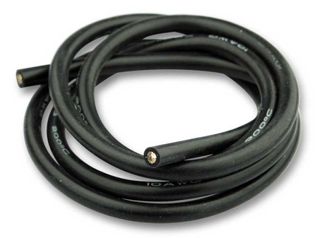 Przewód / kabel silikonowy 6,0 mm2 - czarny - 1m